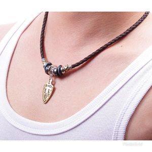 Leather Cord Weaving Necklace Fashion Hipster